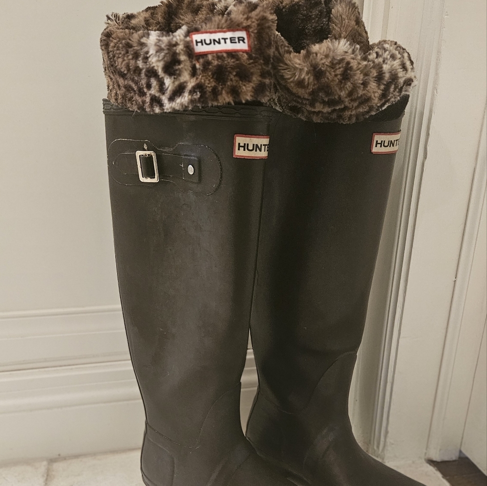 Hunter rain boots with socks